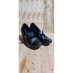 Dansko Womens Chunky Black Block Heel Mary Jane Leather Shoes Pumps Sz 38